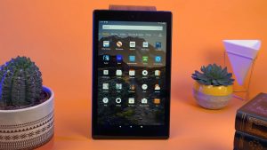 Amazon Fire HD Tablet on the table