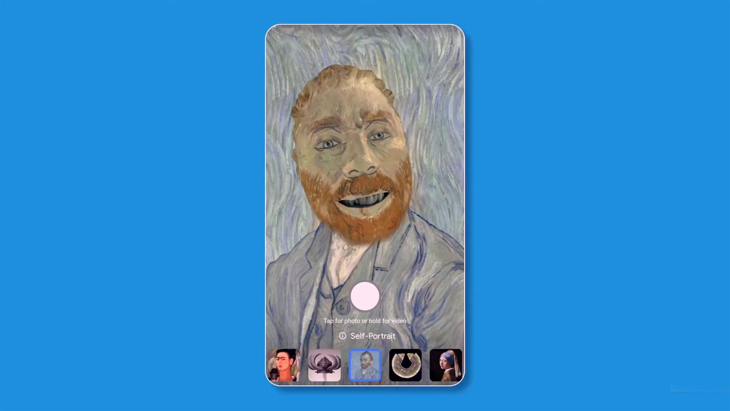 Google AR Art Filter Vincent Van Gogh portrait