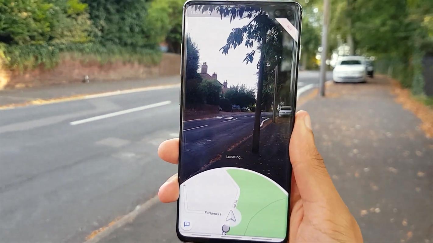 Google Maps Live View in Samsung Galaxy S20 Plus