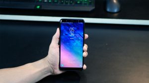 Samsung Galaxy A9 Star Lite Locked Screen in the hand