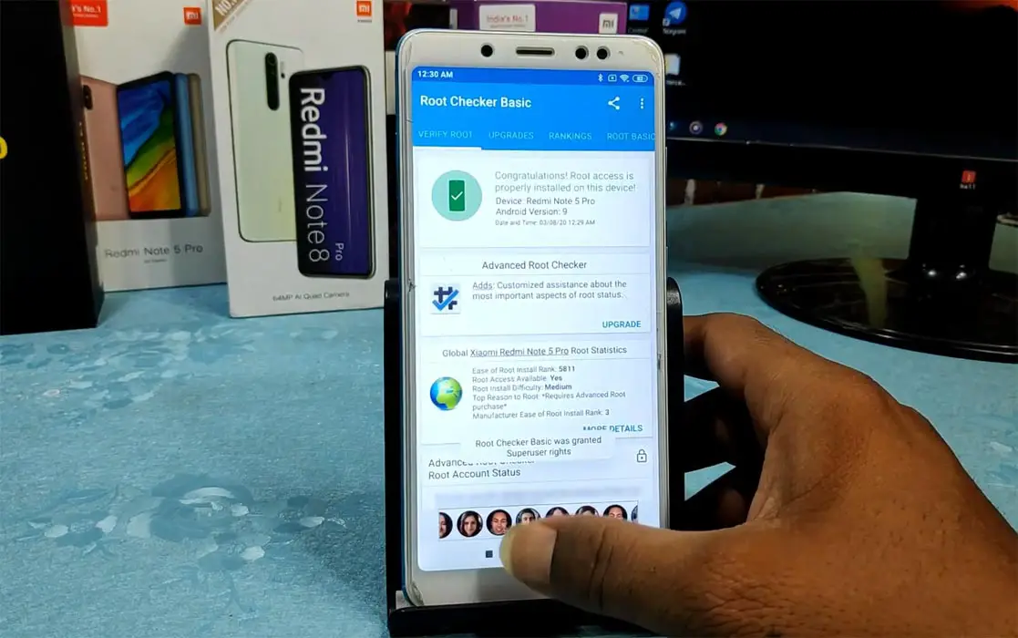 Xiaomi Redmi Note 5 Pro Pie Root Checker Result