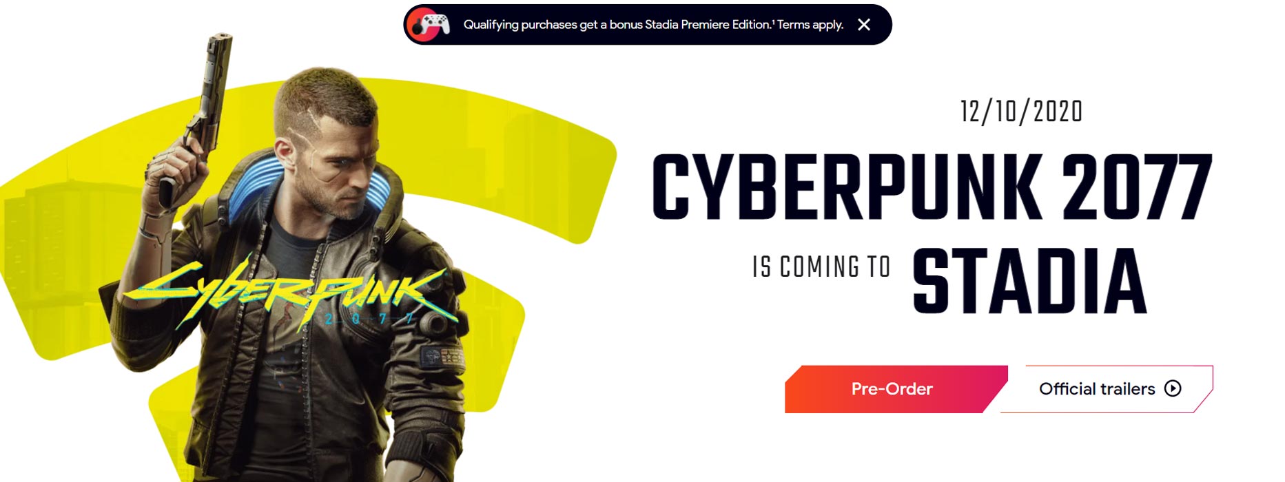 Cyberpunk 2077 Google Stadia Pre-Order Free Bundle