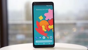 Google Pixel 2 XL Unlocked Home Screen on the table