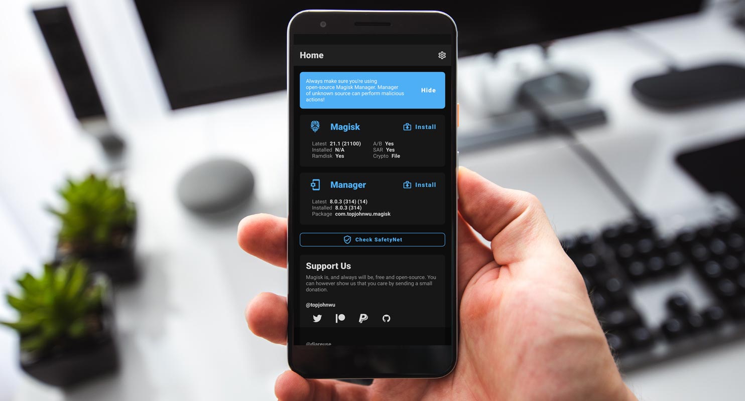 Magisk 21.1 Magisk Manager 8.0.3