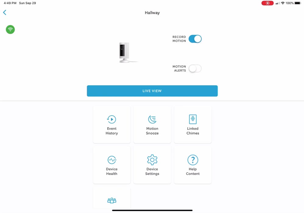 Ring Home Zone Customize Settings