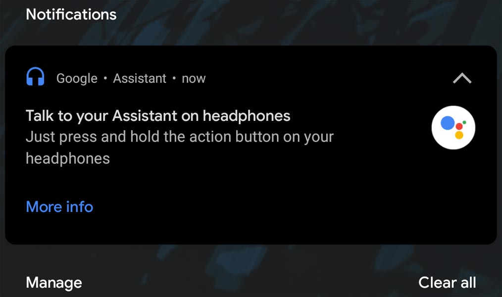 Google Assistant Wired Headphone Notification Setup