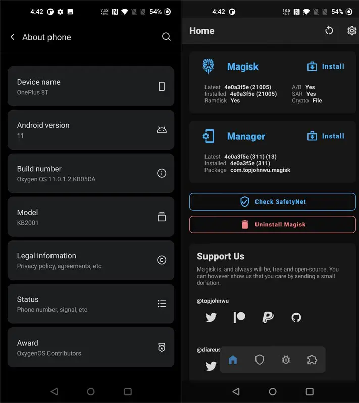 OnePlus 8T Android 11 Root Magisk Installation