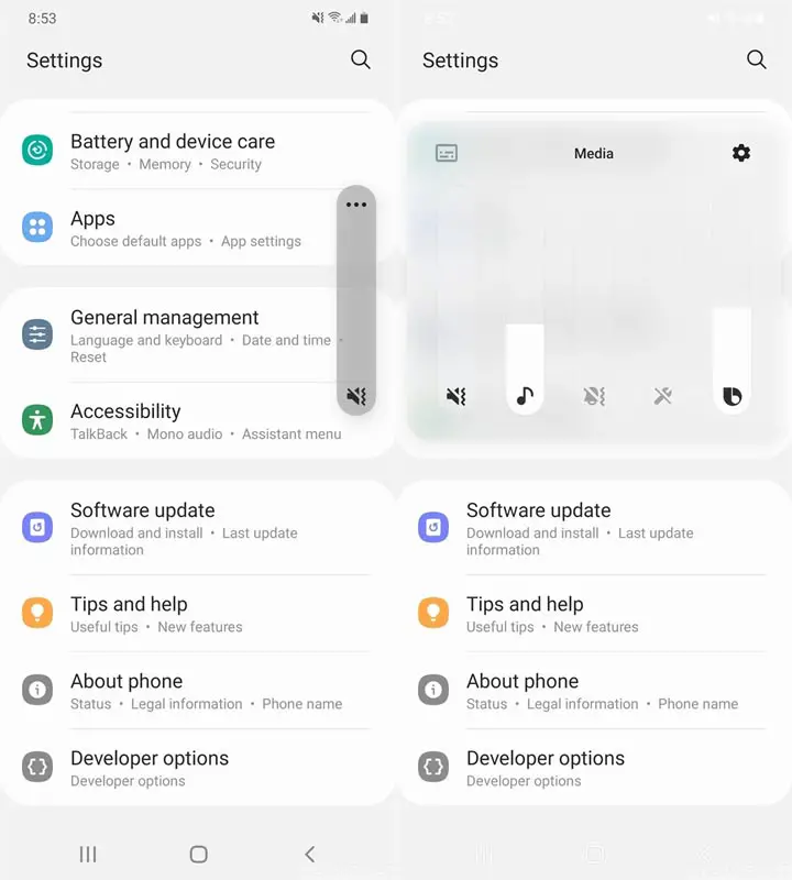 Samsung Galaxy Android 11 Settings