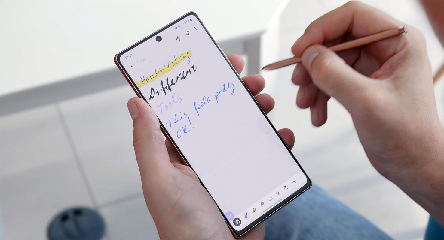 Samsung Galaxy Note 20 with S Pen Writing