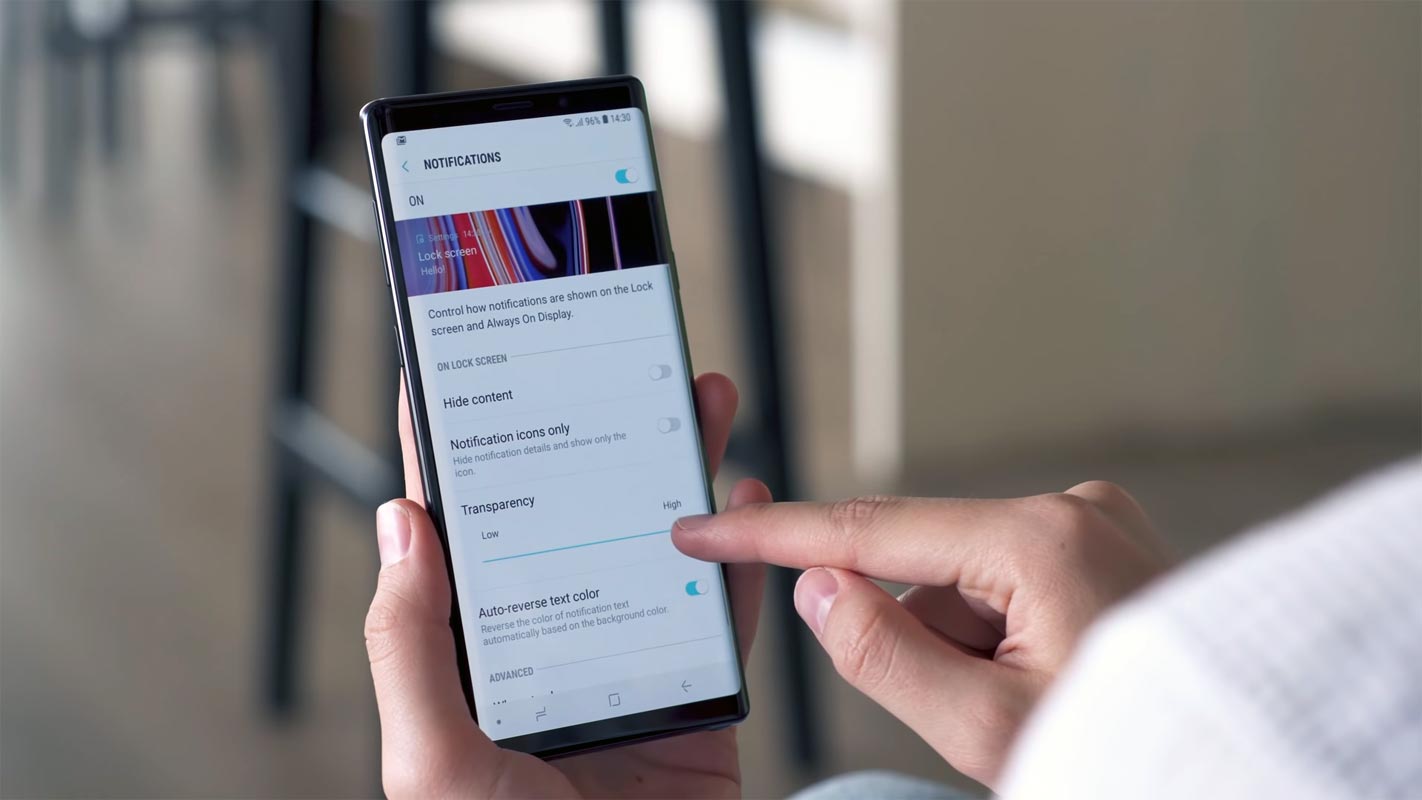 Samsung Galaxy Note 9 Notifications Screen