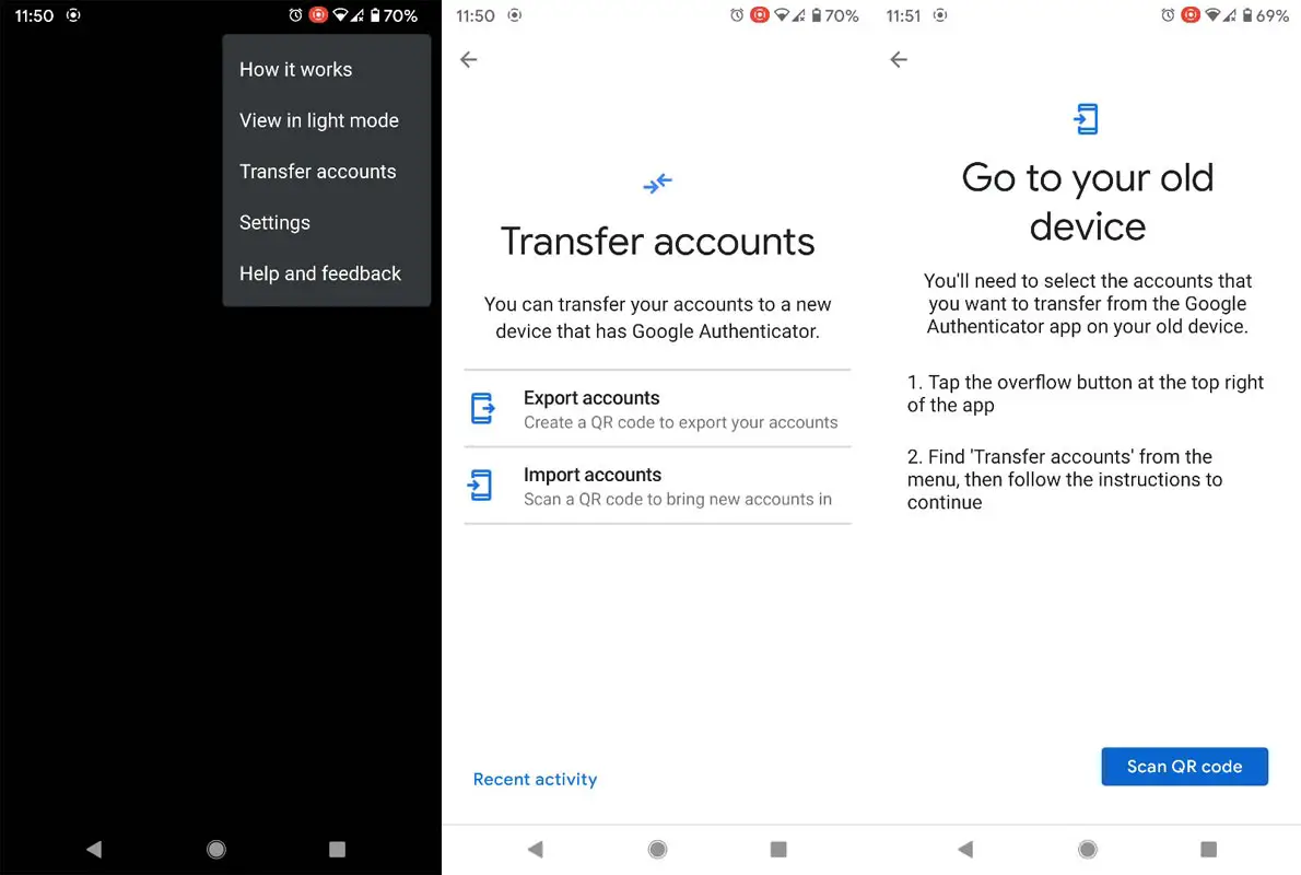 Transfer iOS Google Authenticator Codes