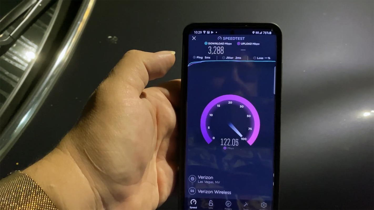 Verizon Wireless sub-6 5G Prepaid mobile speed test