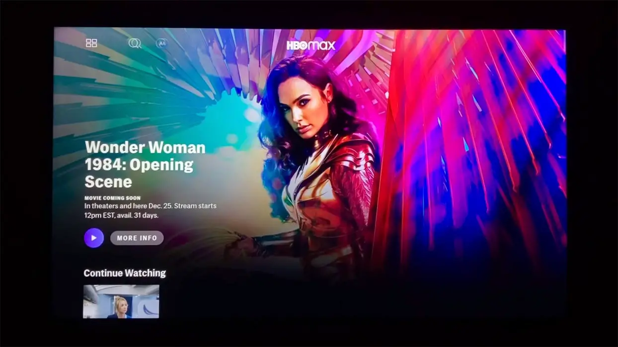 Wonder Woman 1984 Dolby Atmos HBO Max in Android TV