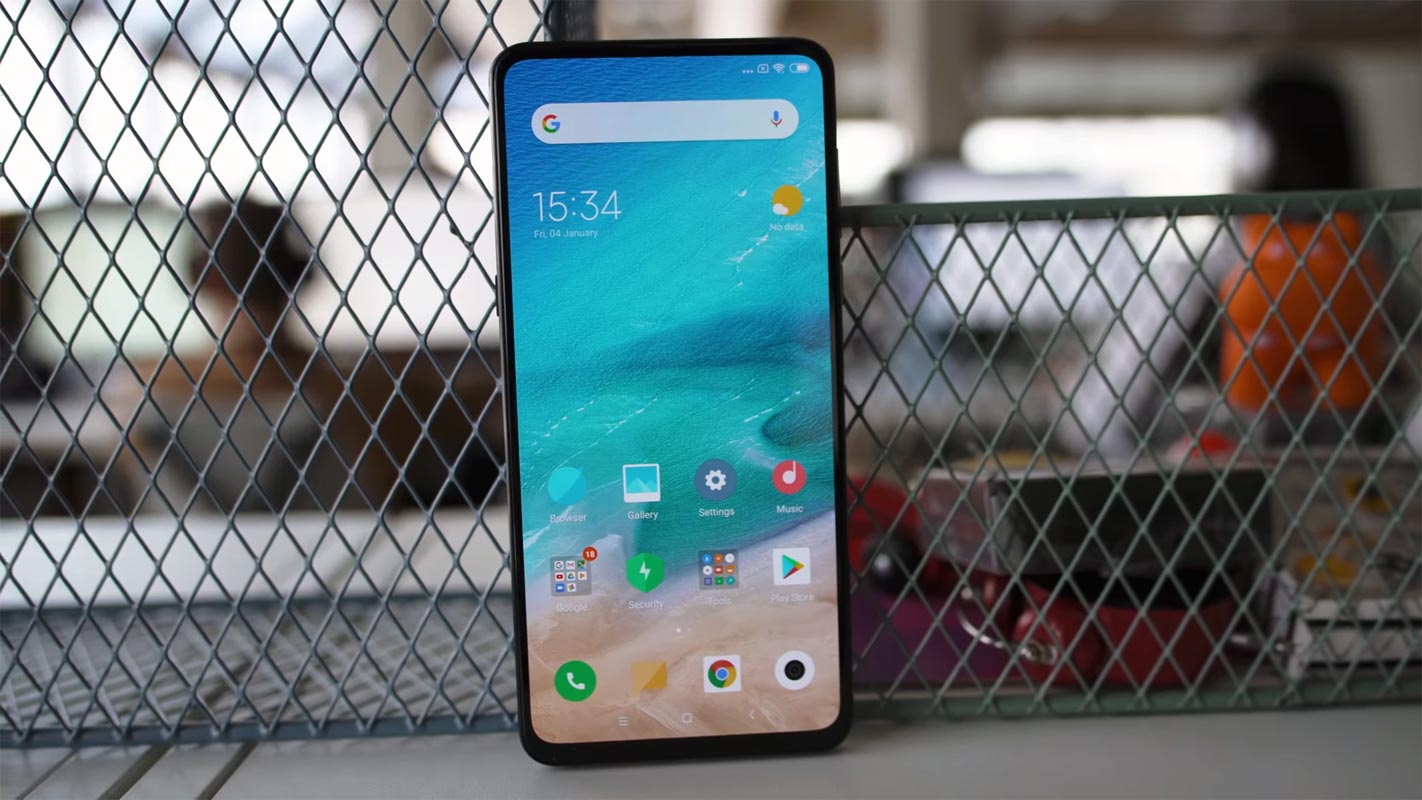 Xiaomi Mi Mix 3 5G with the fence