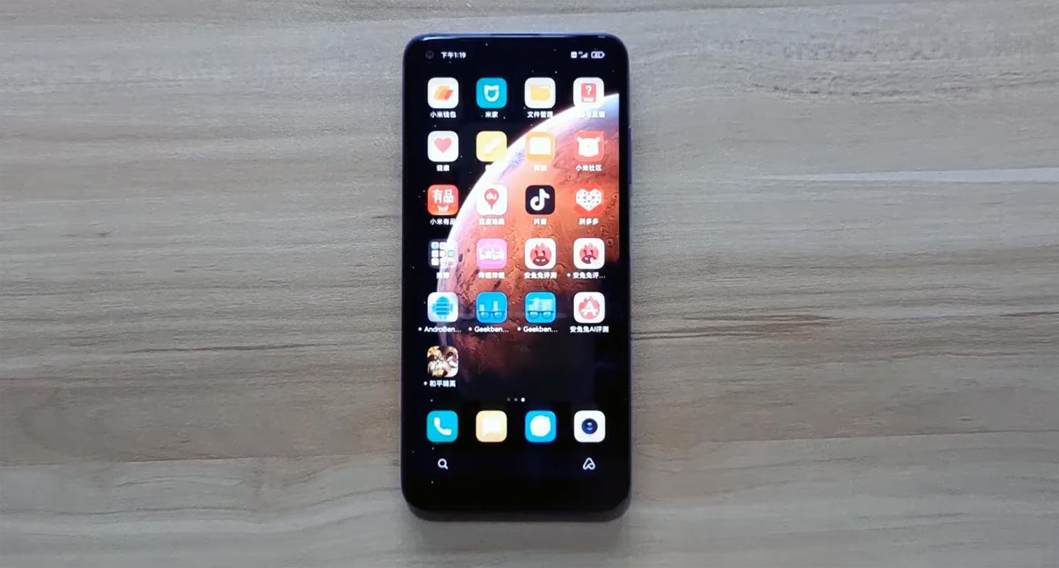 Xiaomi Redmi Note 9 5G Apps Screen on the Table