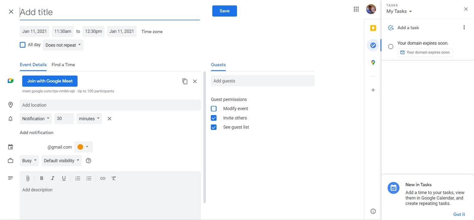 Google Meet Revamped Create option with Instant, Later, and Calendar