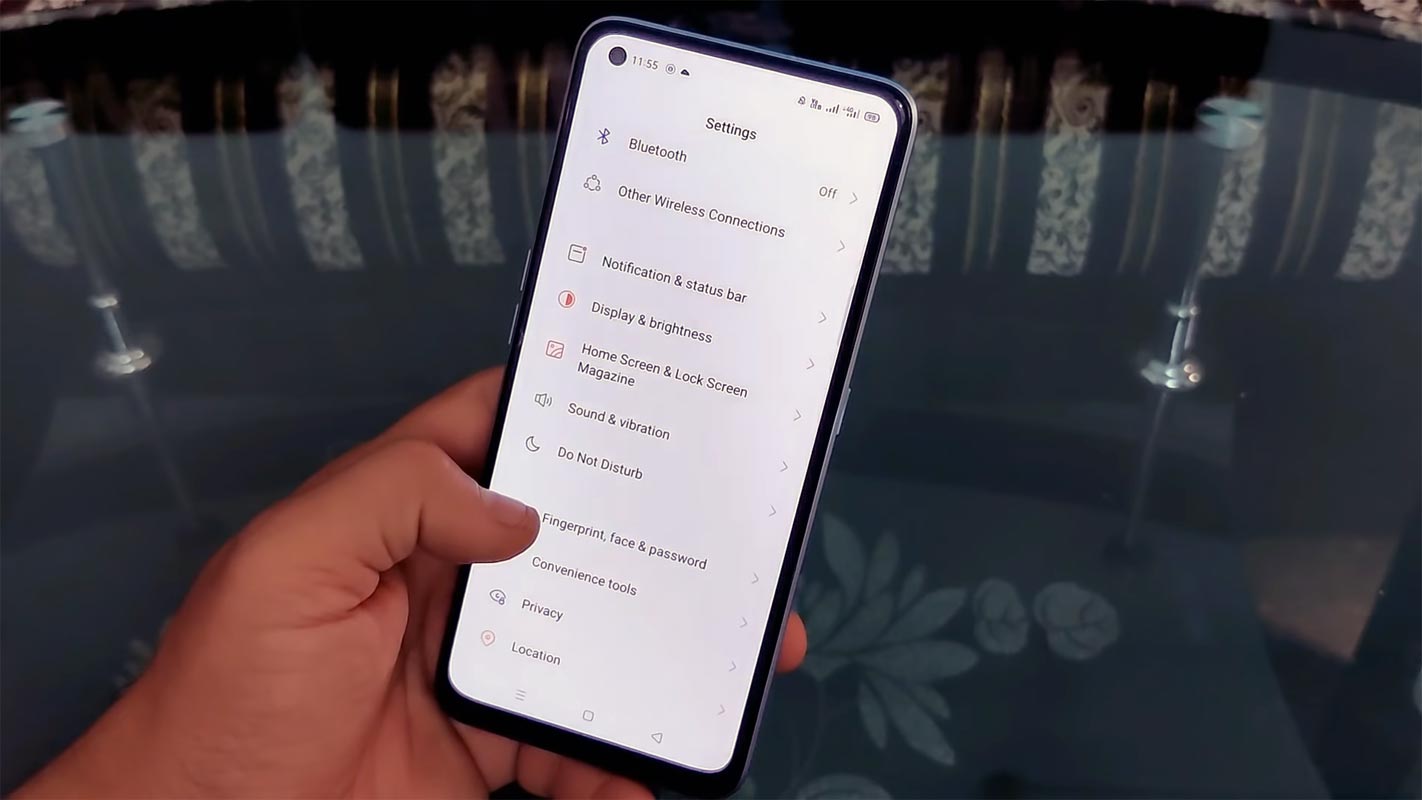 Realme V15 5G Settings Screen