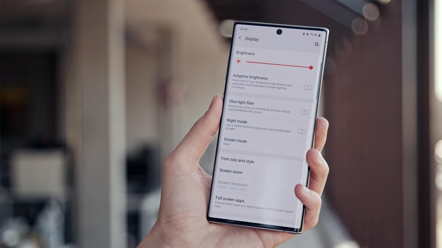 Samsung Galaxy Note10 Plus Display Settings