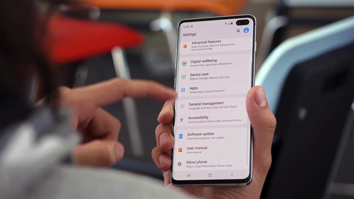 Samsung Galaxy S10 Plus Settings Screen Android 11