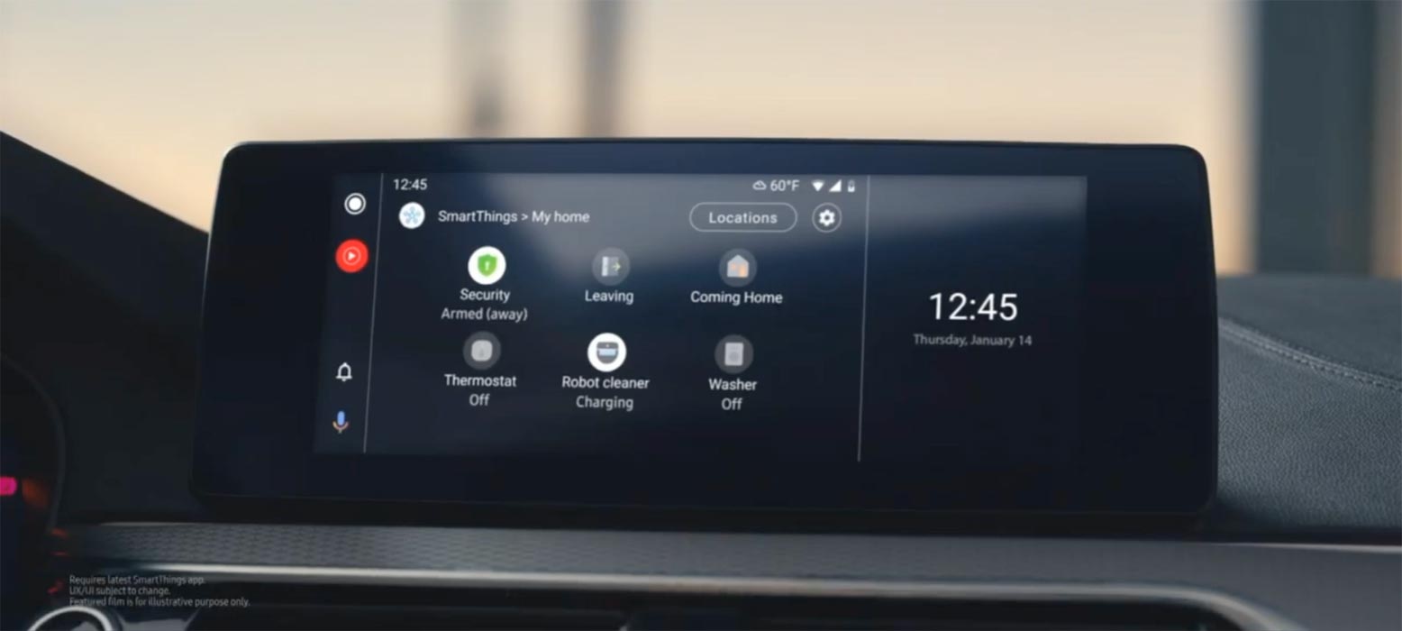 Samsung SmartThings Android Auto Screen