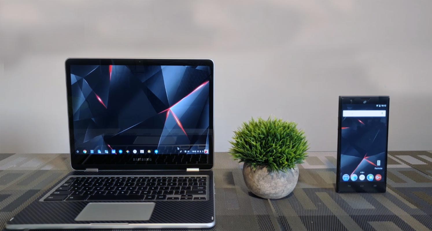 Android Mobile with Chromebook Side by Side