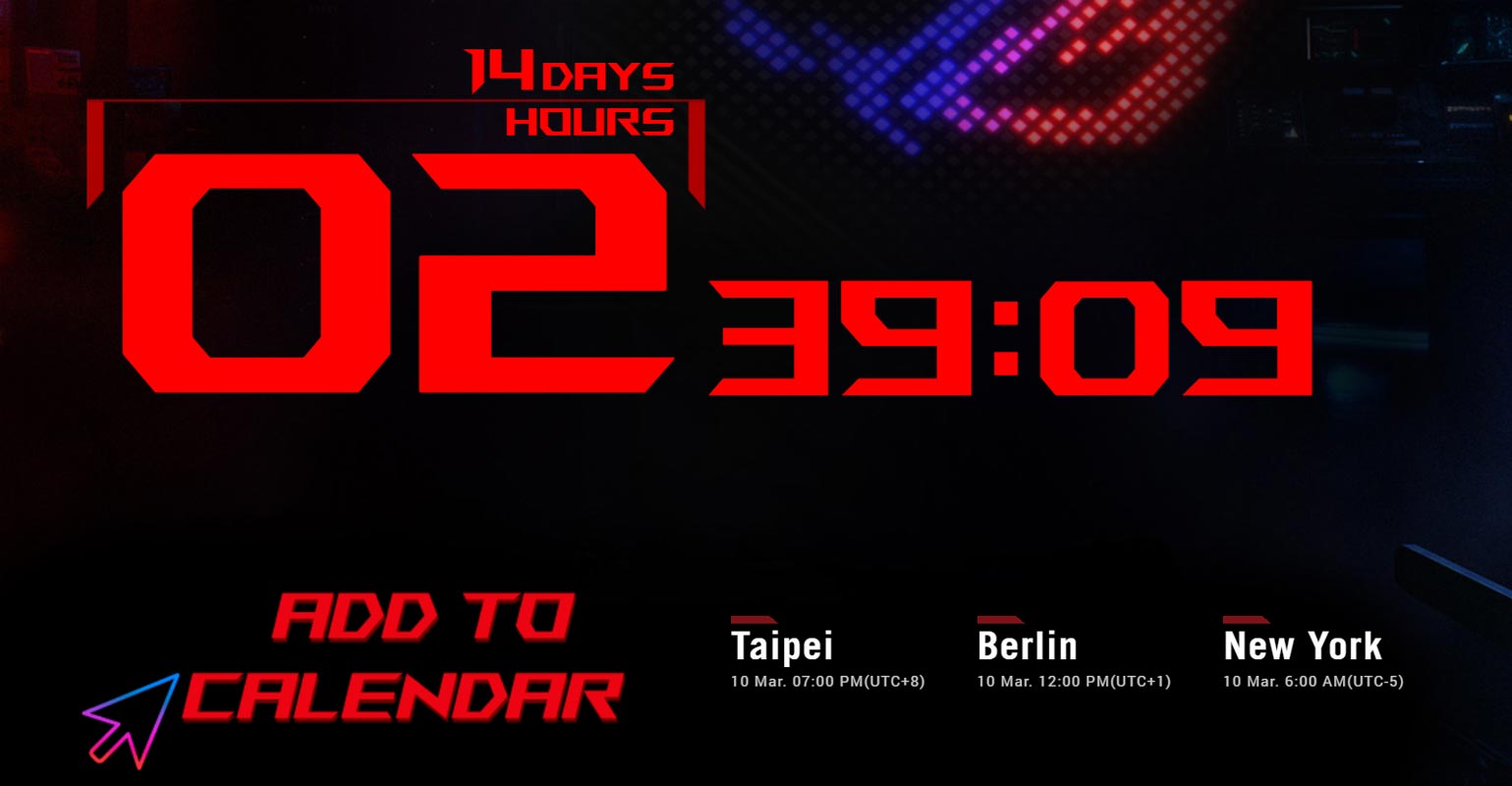 Asus ROG Phone 5 Launch Count Down Timer with Location