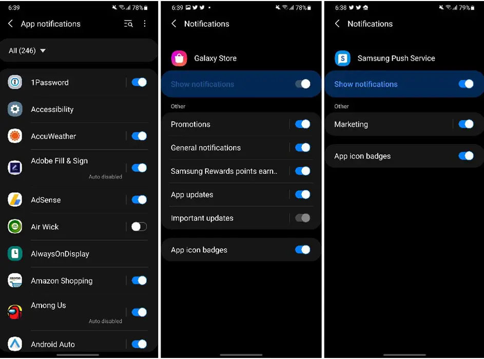 Disable Samsung Push Notifications