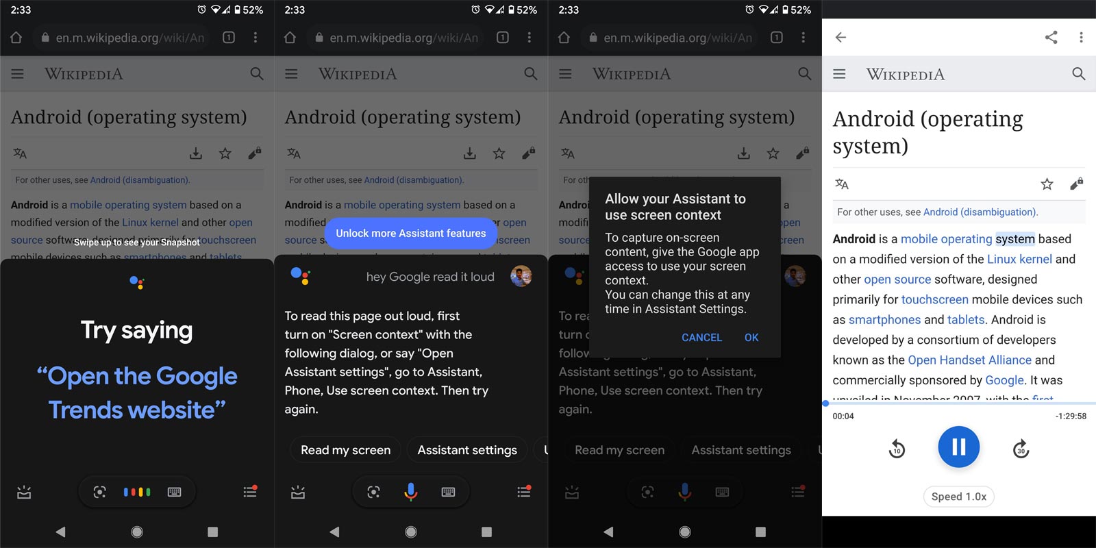 Google Assistant Read it Aloud Demo using Web Page