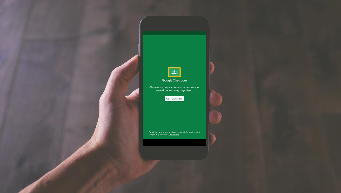 Google Classroom Start Screen in Mobile