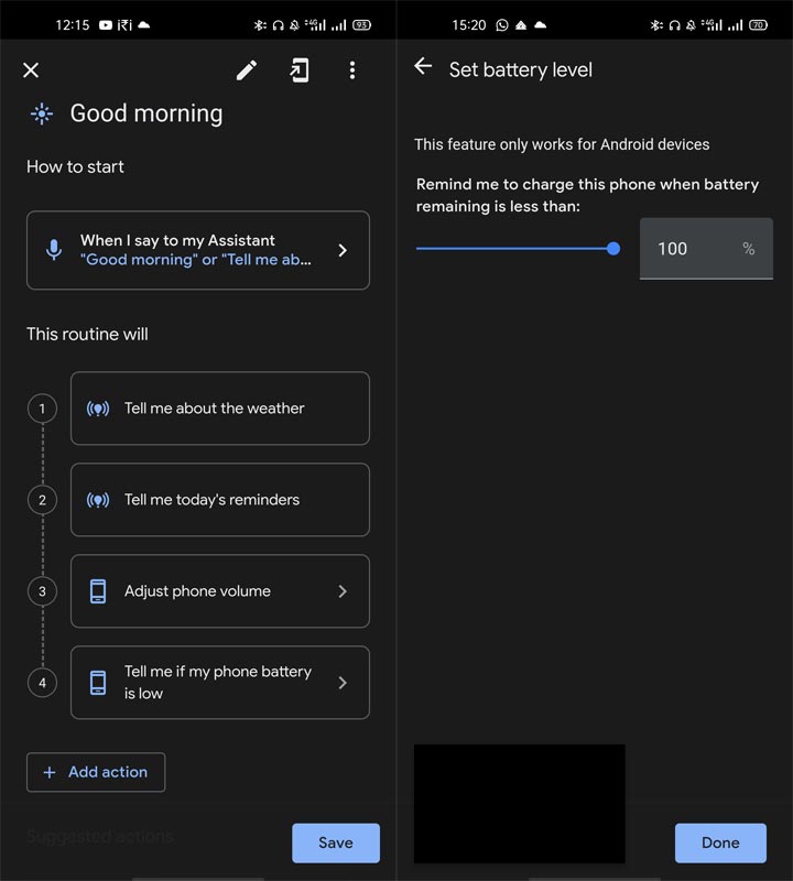 Low Battery Alert Google Assistant Routines