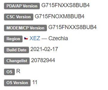 Samsung Galaxy Xcover Pro Android 11 Firmware Details