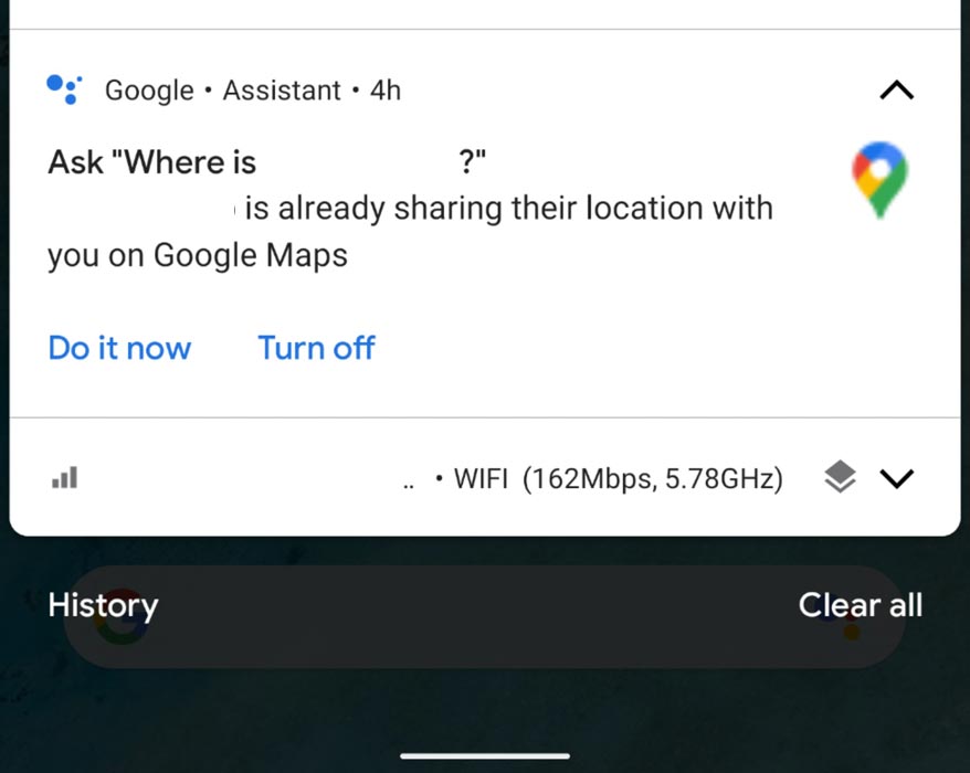 Ask Google Assistant Contact Location