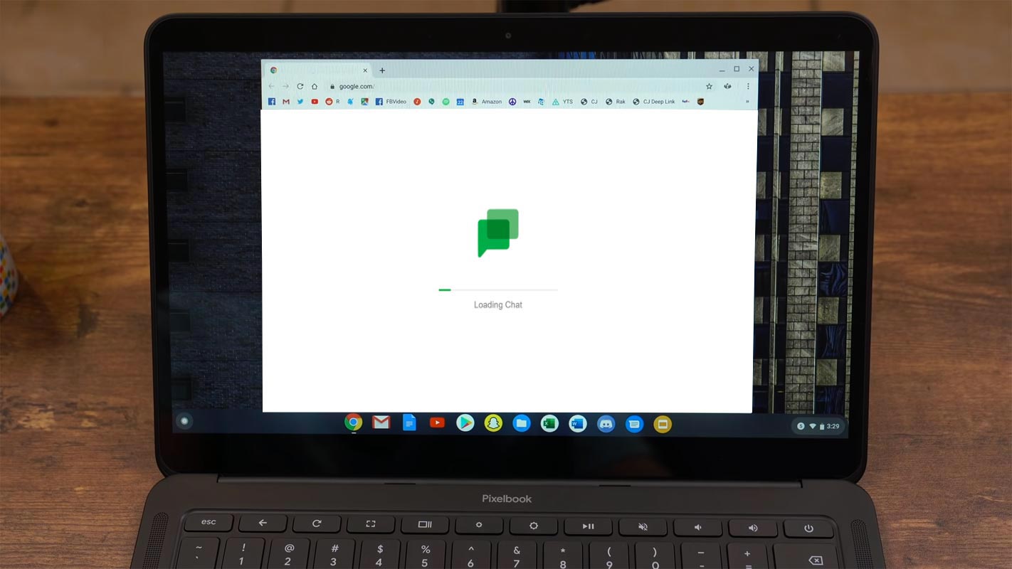 Google Chat Loading Screen in Pixelbook