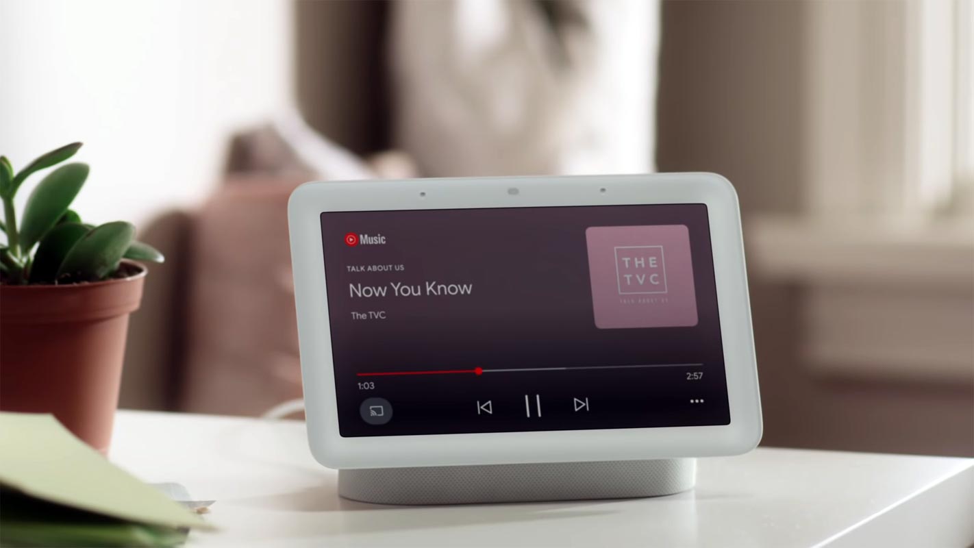 Google Nest Hub 2nd Gen Playing YouTube Music