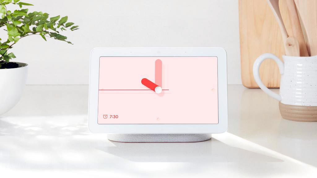 Google Nest Hub Analog Clock face with Digital Light