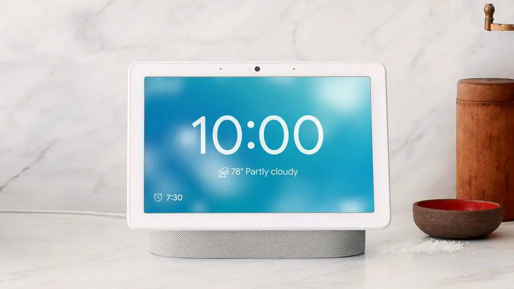 Google Nest Hub Time and Weather Clock face