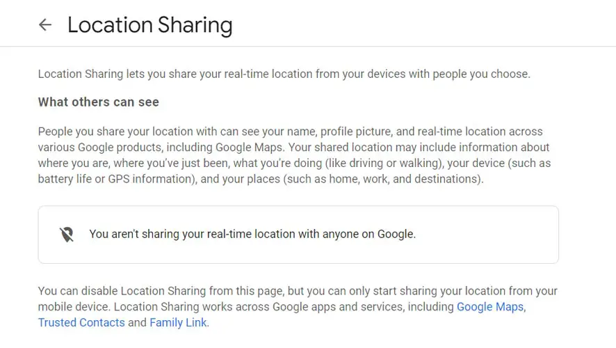 Location Sharing Disable Google Maps