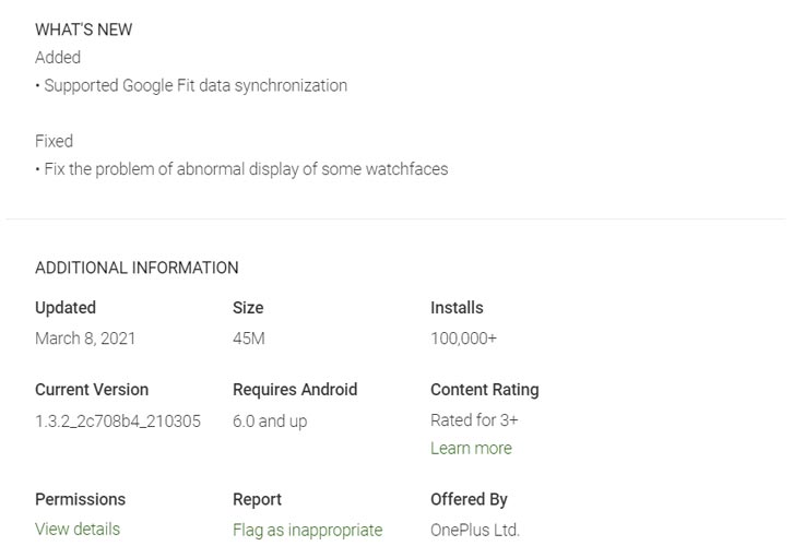 OnePlus band Google Fit Integration