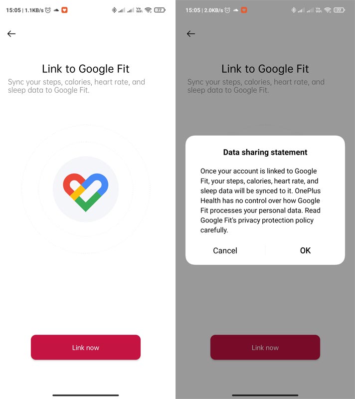 OnePlus Band Google Fit Integration