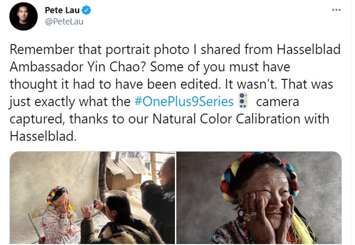 Pete Lau About Hasselbald Camera in OnePlus 9 Pro