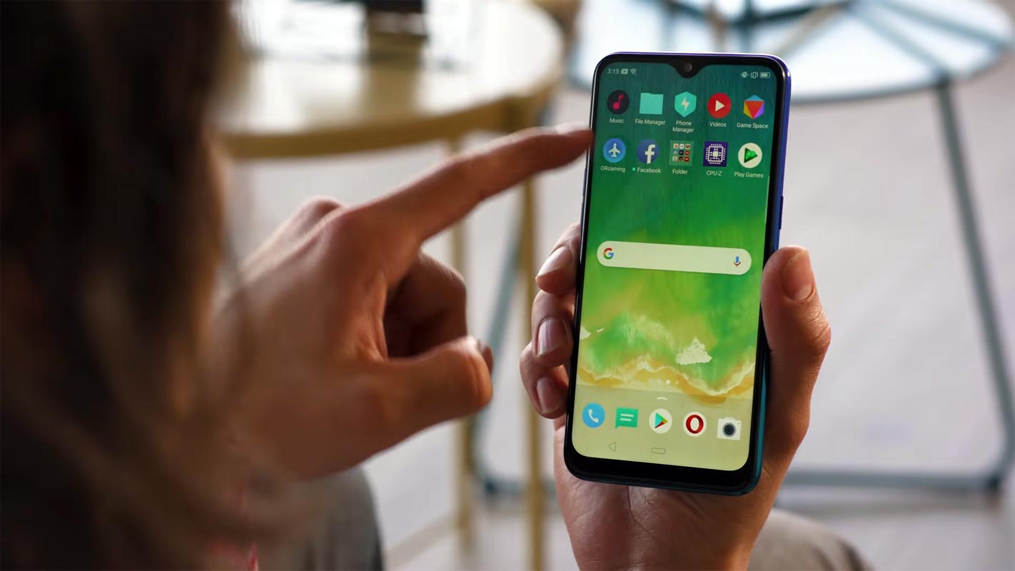 Realme 3 Home Page will Applications Shortcut