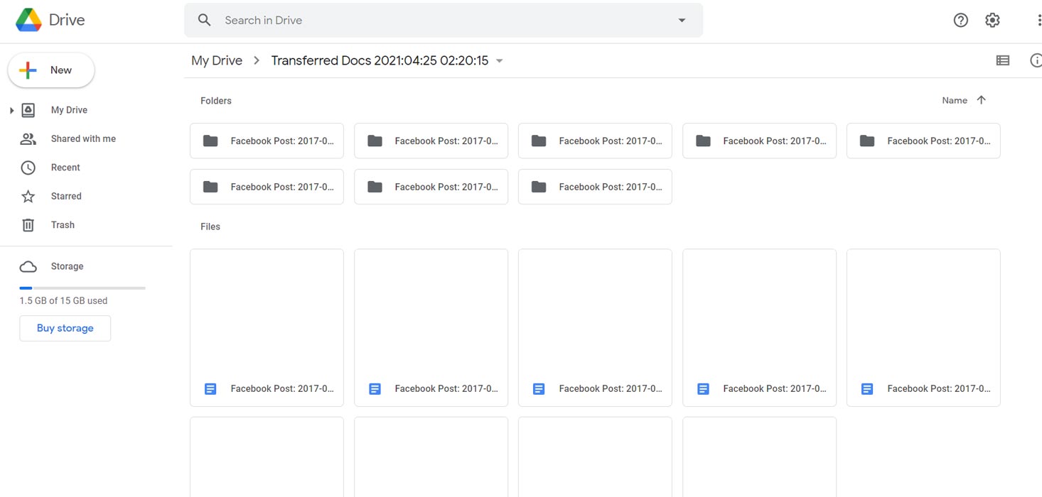 Facebook Shared data to Google Drive Docs