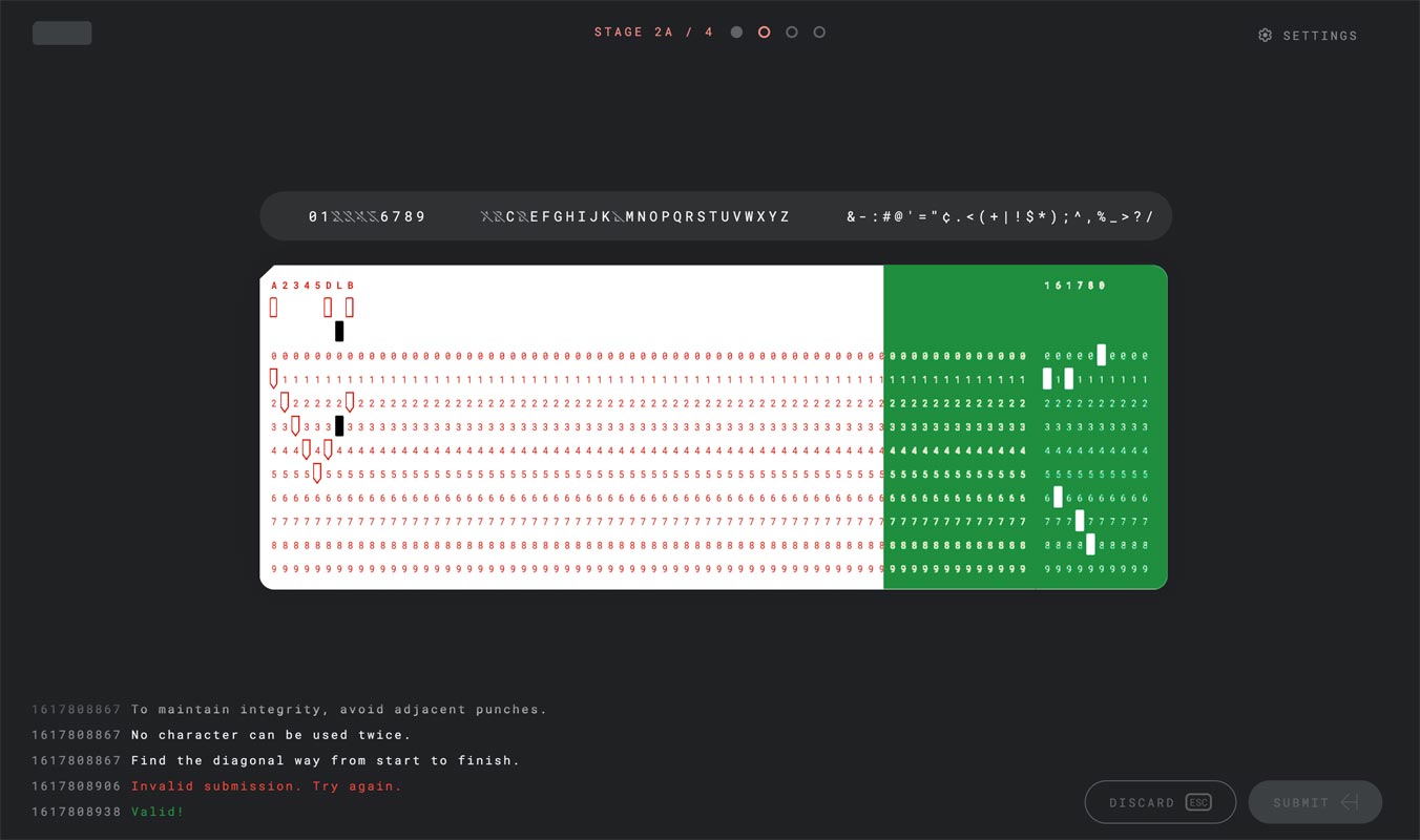 Google I/O 2021 Puzzle 4- Stage 2A- Complete the punch card