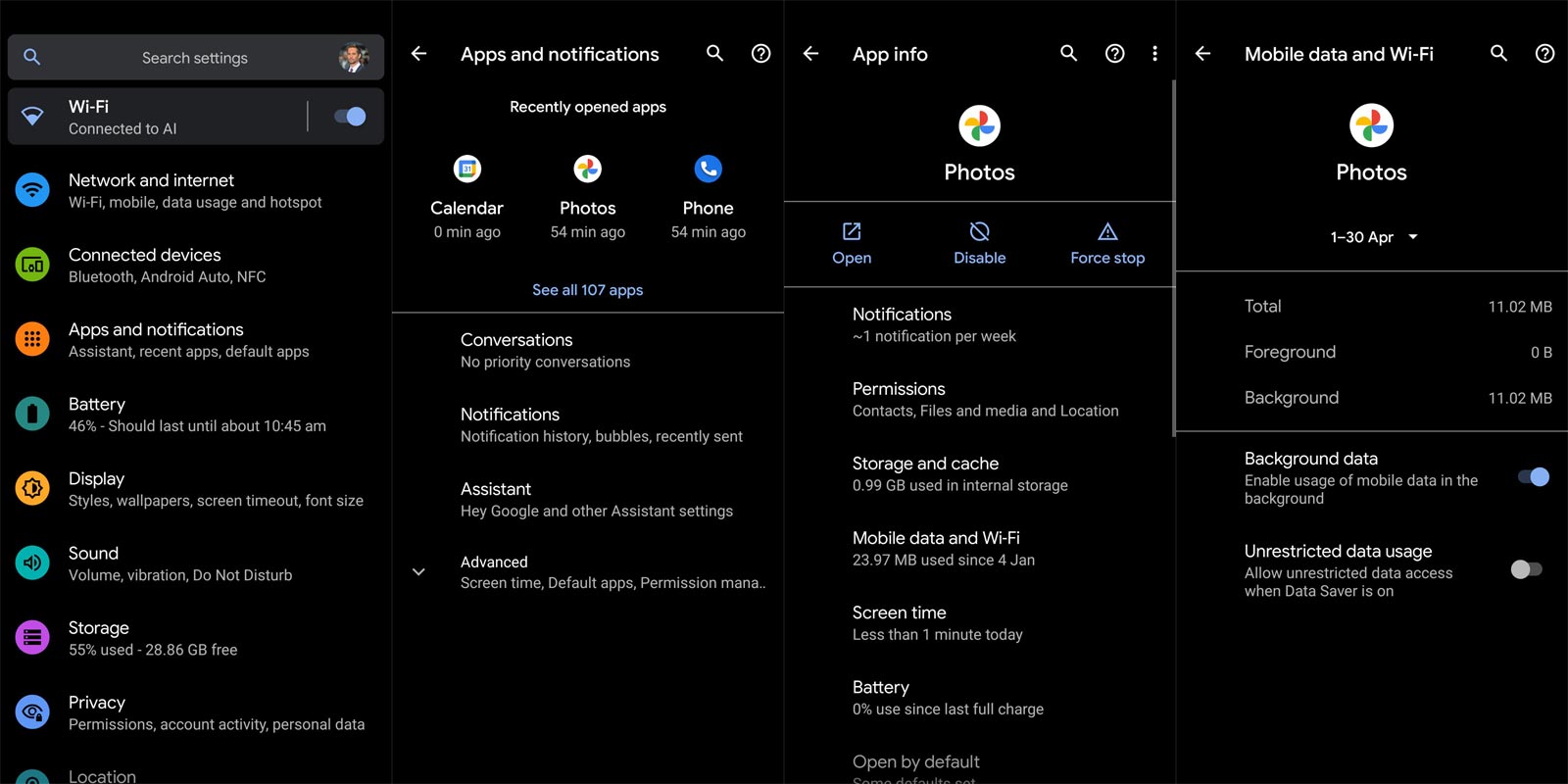 Restrict App Data Usage Google Photos