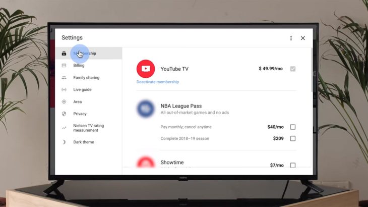 YouTube TV Subscription in Android TV