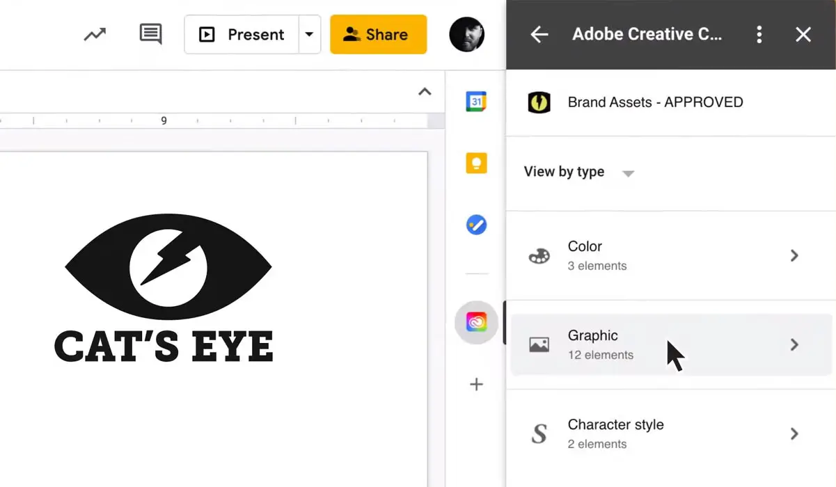 Adobe Creative Cloud Apps in Google Slides