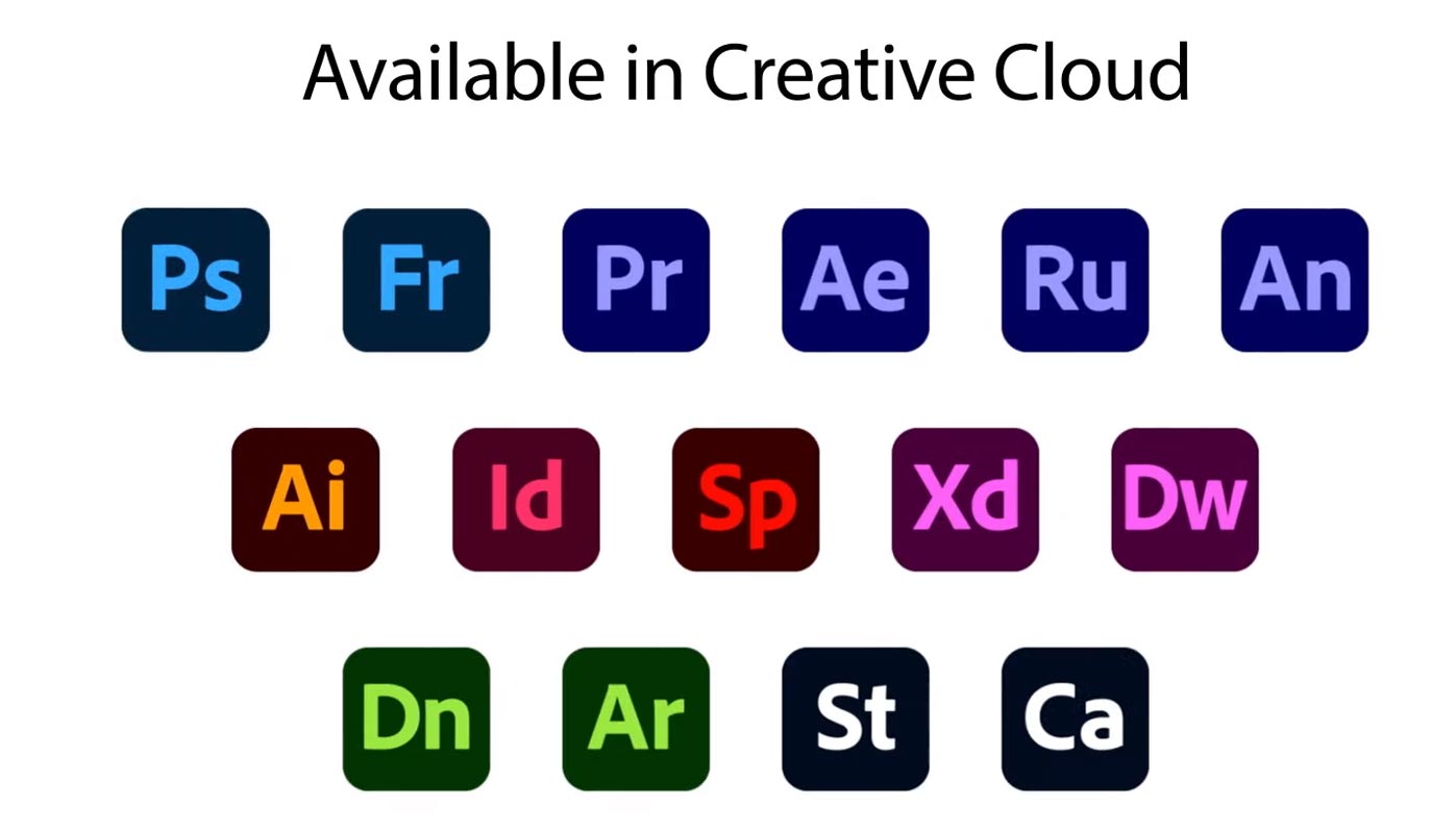 Available Apps in Adobe Creative Cloud