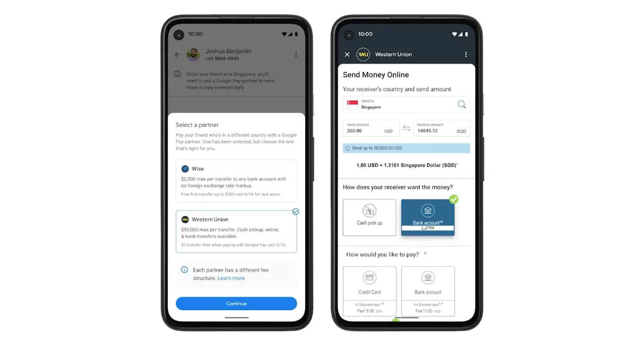 Google Pay Send Money to Other Countries using Western Union