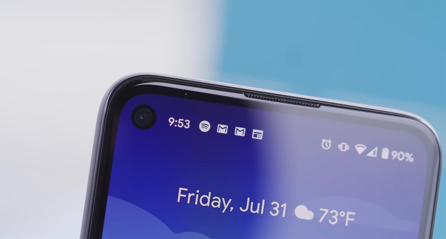 Google Pixel 4a Time in Display