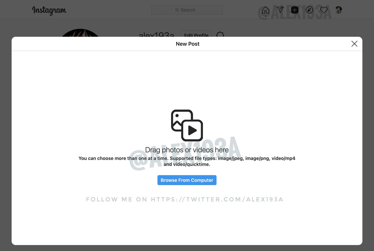 Instagram New Desktop with Post Feature